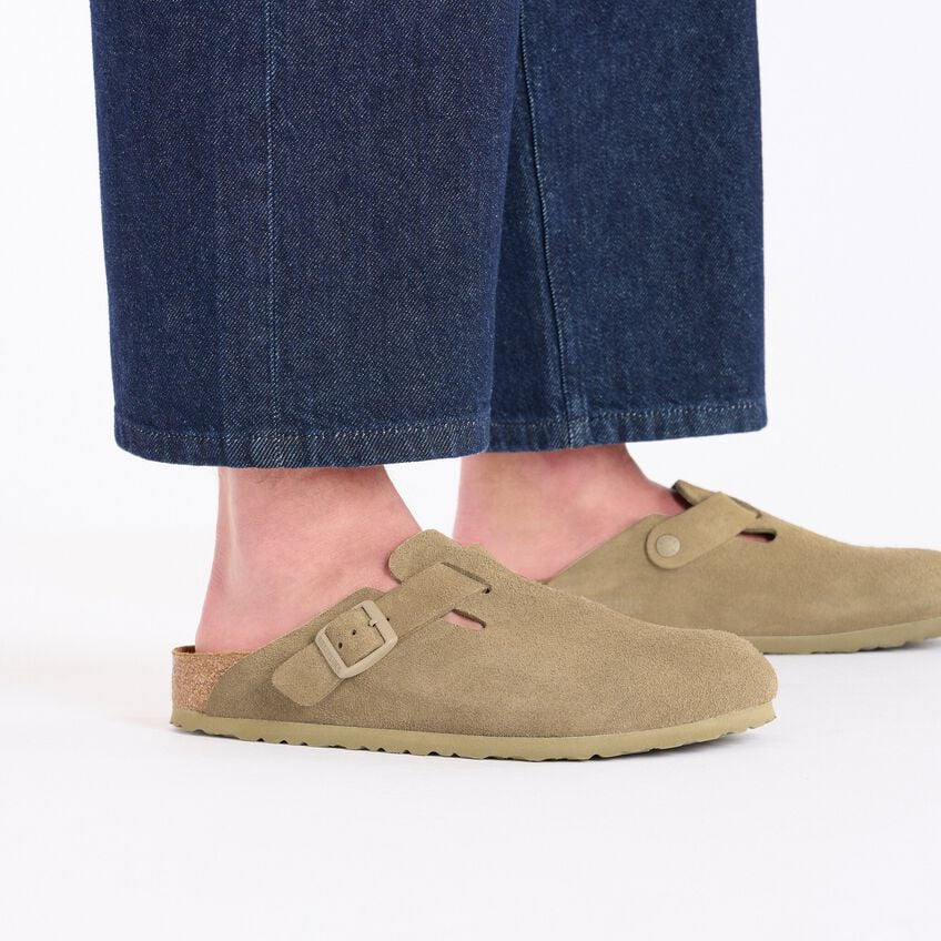 Birkenstock | Boston Suede Leather - Faded Khaki