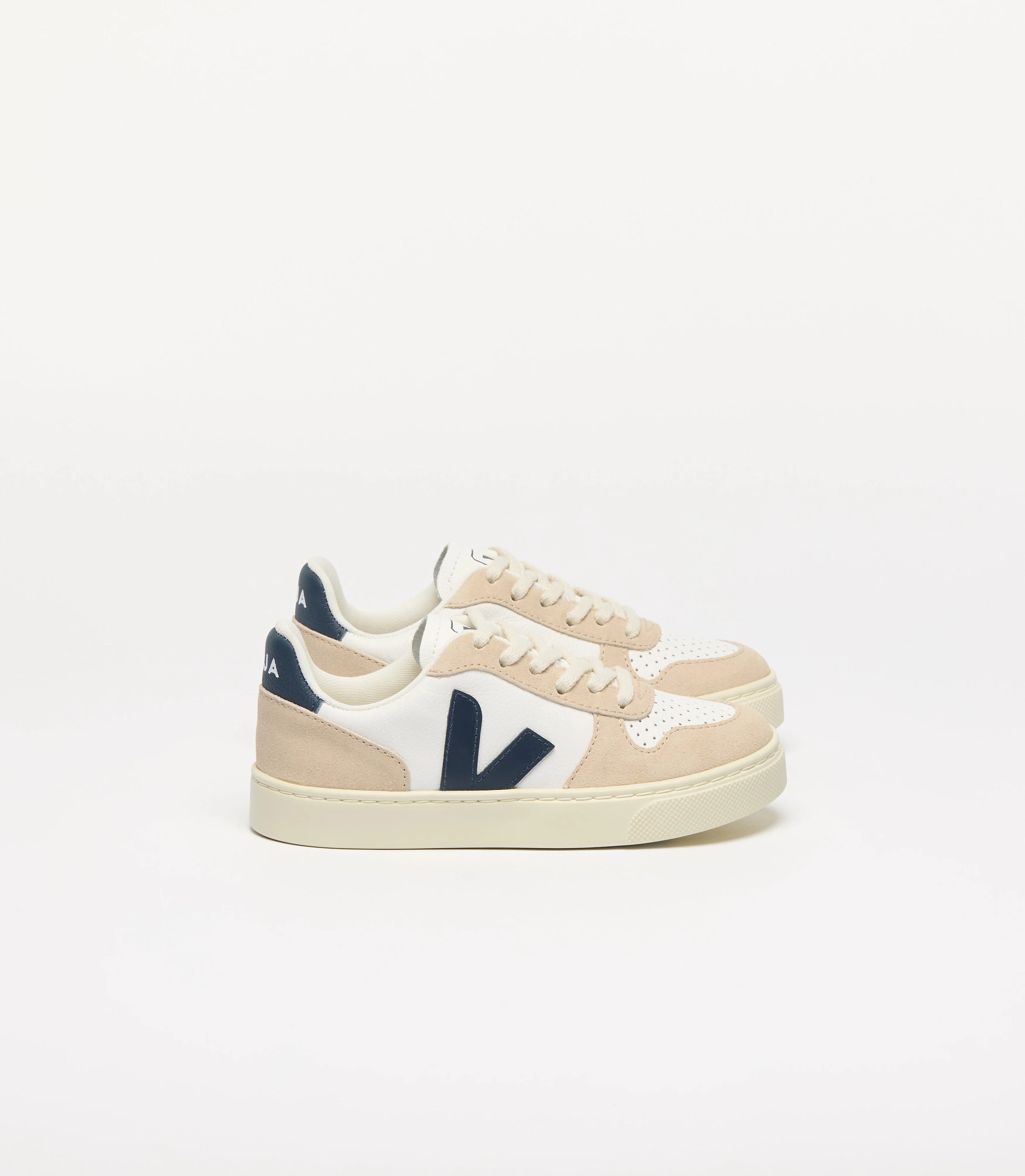 VEJA | V-10 LEATHER SNEAKERS | WHITE ALMOND