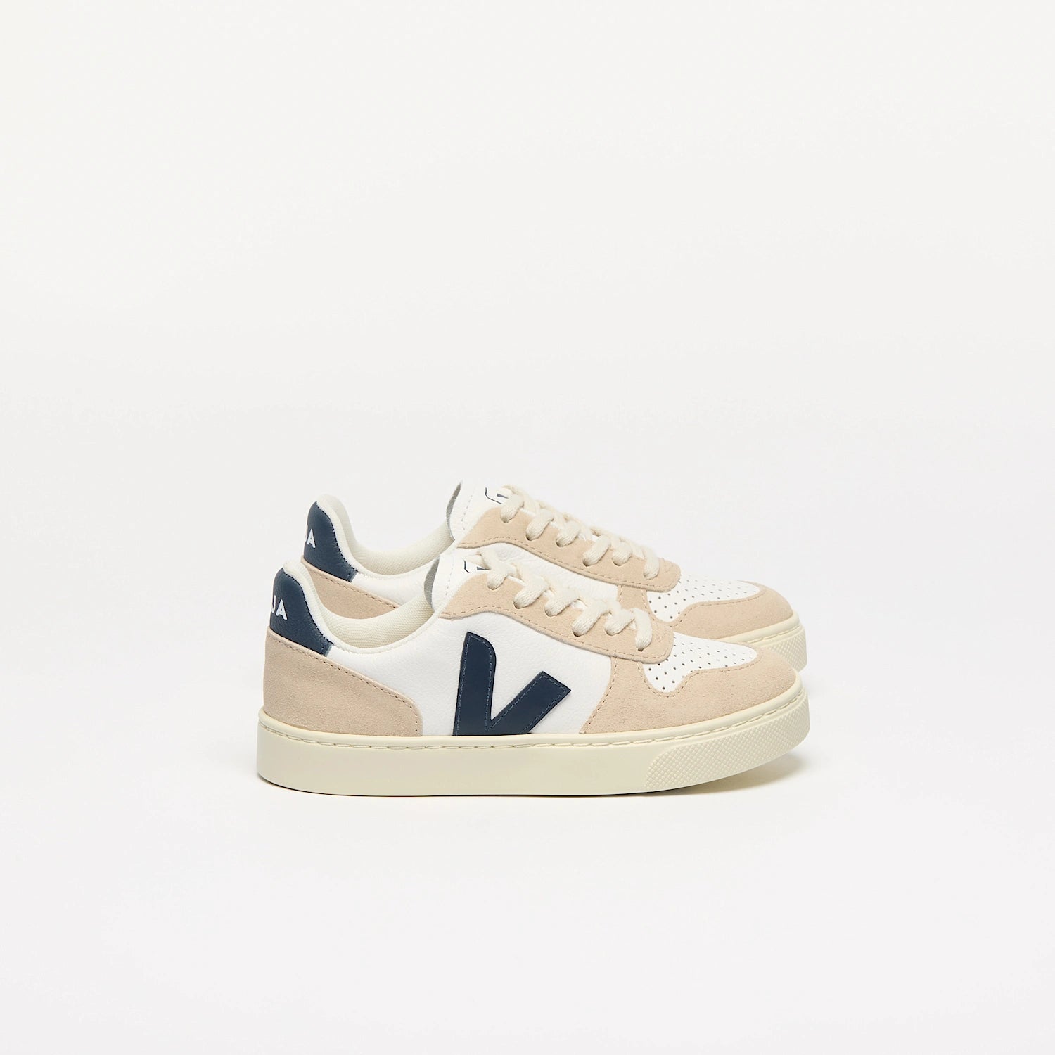 VEJA | V-10 LEATHER SNEAKERS | WHITE ALMOND