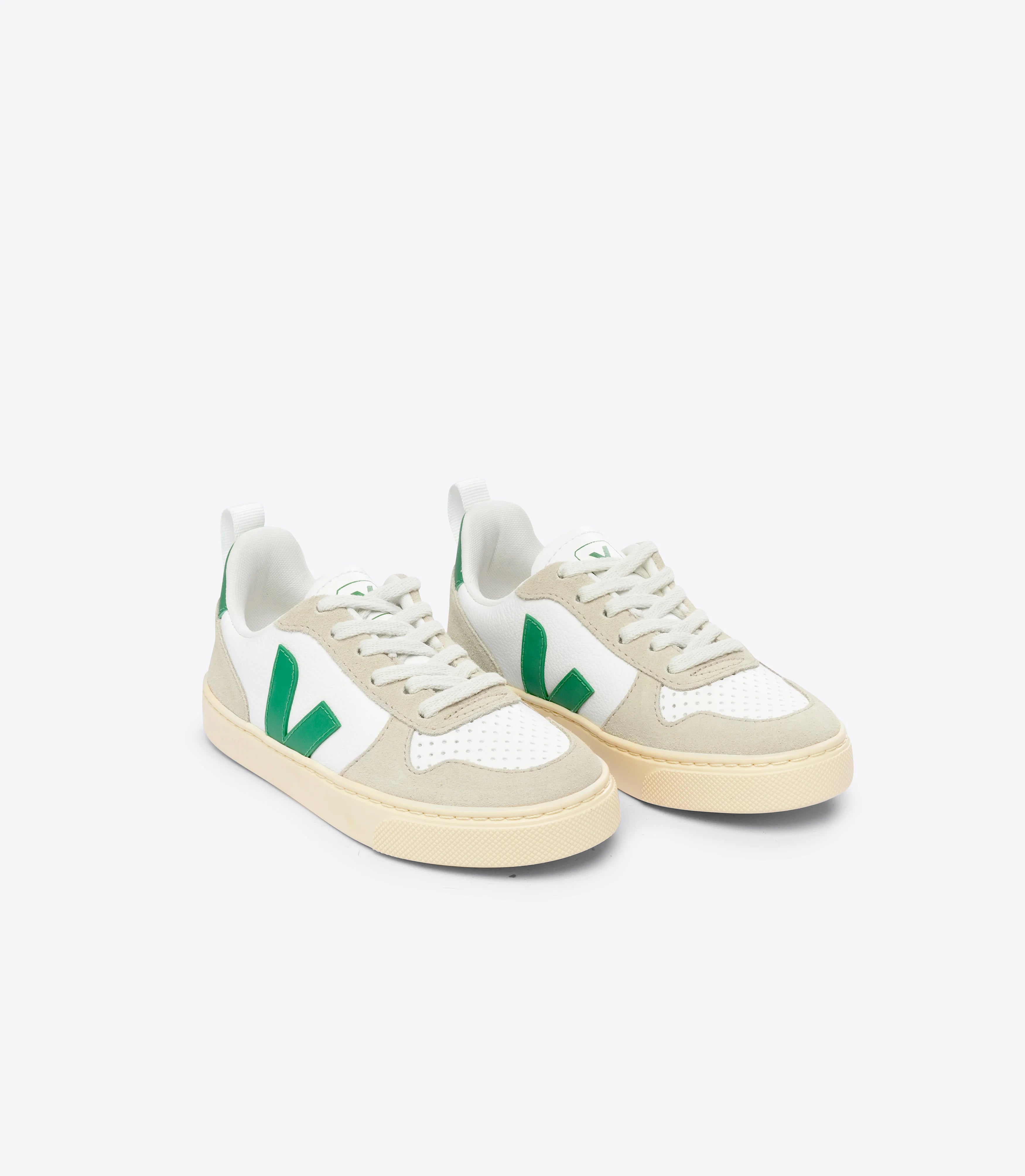 VEJA | V-10 LEATHER SNEAKERS | WHITE ALMOND