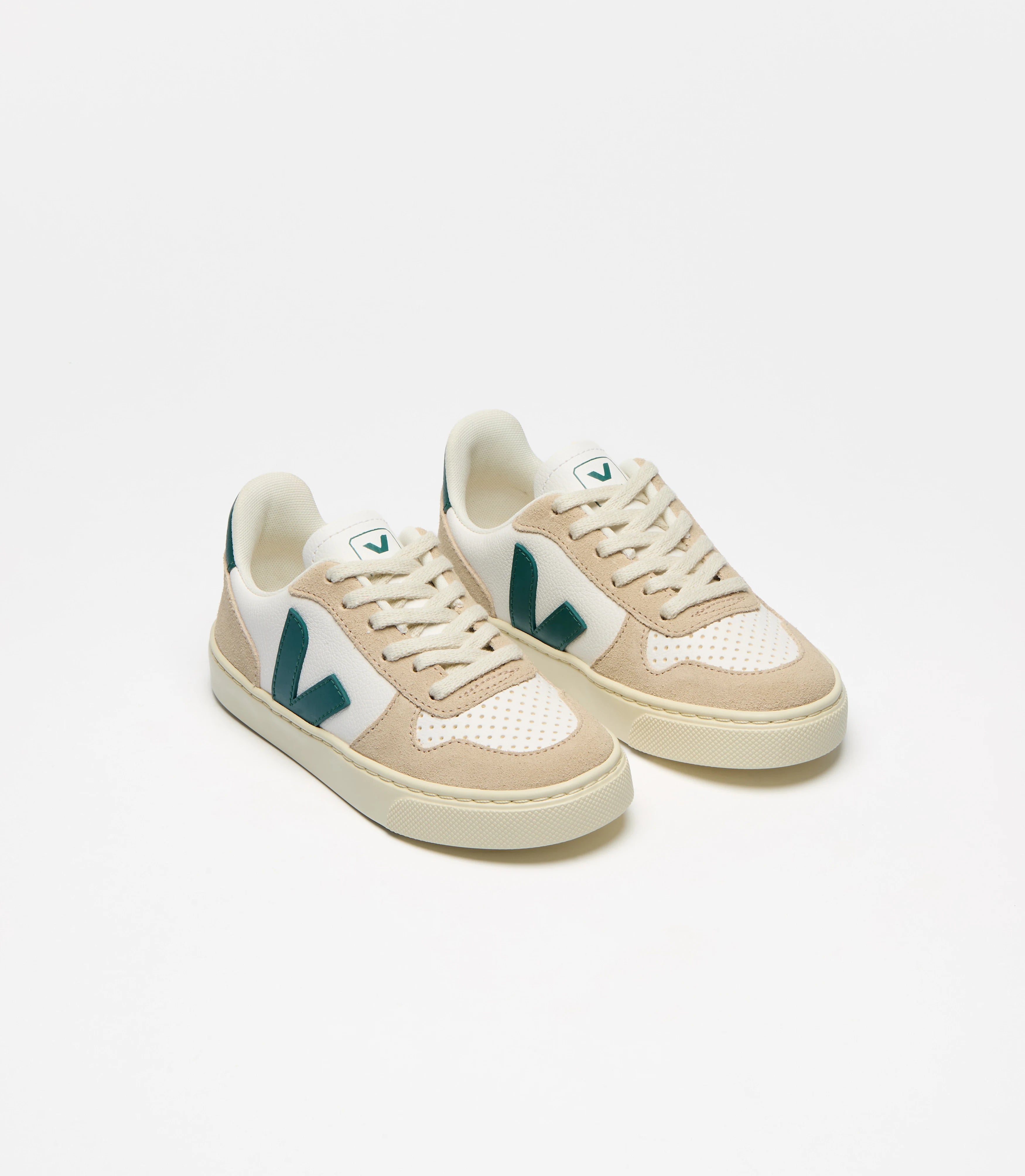 VEJA | V-10 LEATHER SNEAKERS | WHITE ALMOND