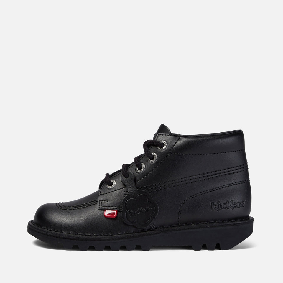Youth Unisex Kick Hi Leather Black | Kickers
