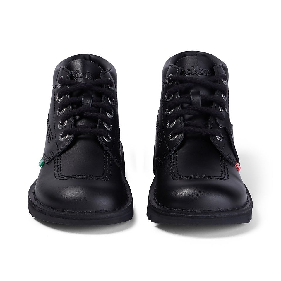 Youth Unisex Kick Hi Leather Black | Kickers