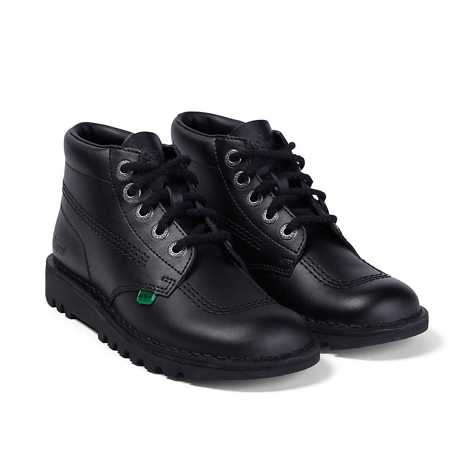 Youth Unisex Kick Hi Leather Black | Kickers