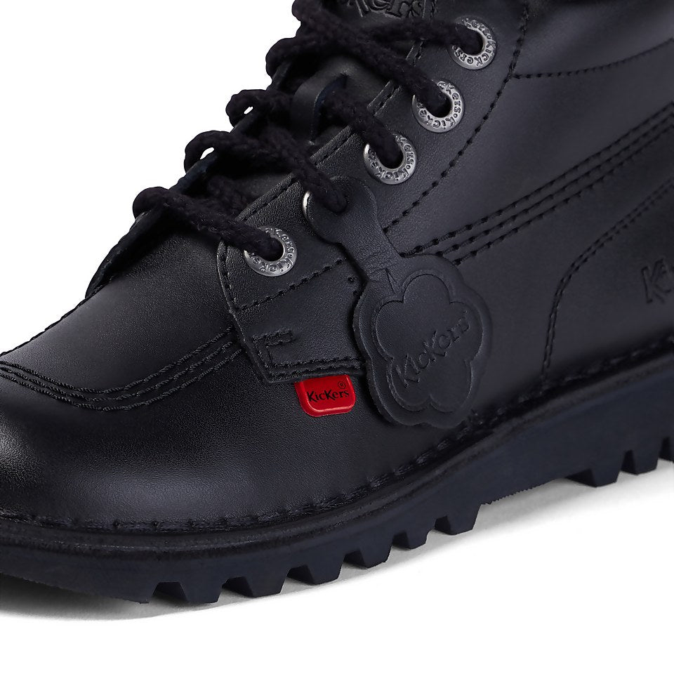 Youth Unisex Kick Hi Leather Black | Kickers