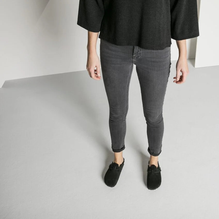 Birkenstock | Boston Shearling Suede Leather - Black