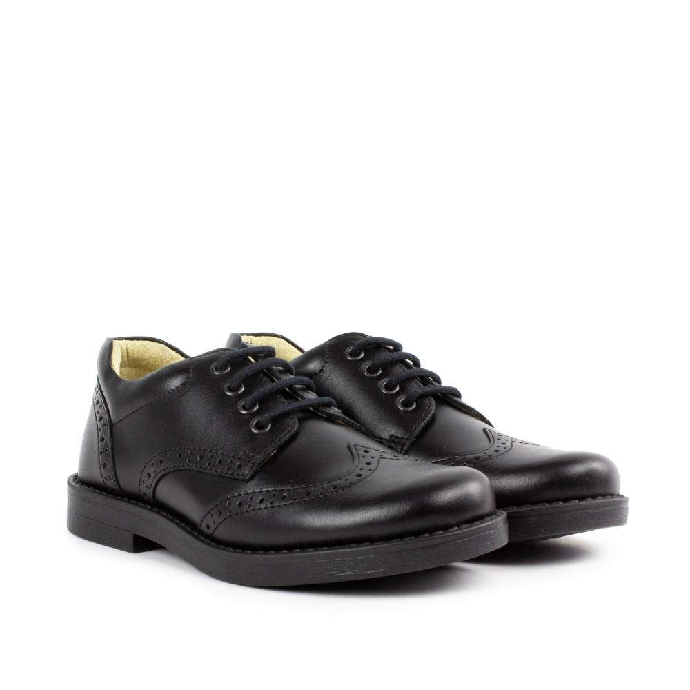 Moses Black Leather | Boys Shoes