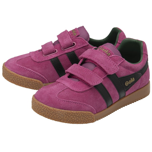 Gola | Classics Kids - Harrier Strap Trainers - Fuchsia/Black/Evergreen