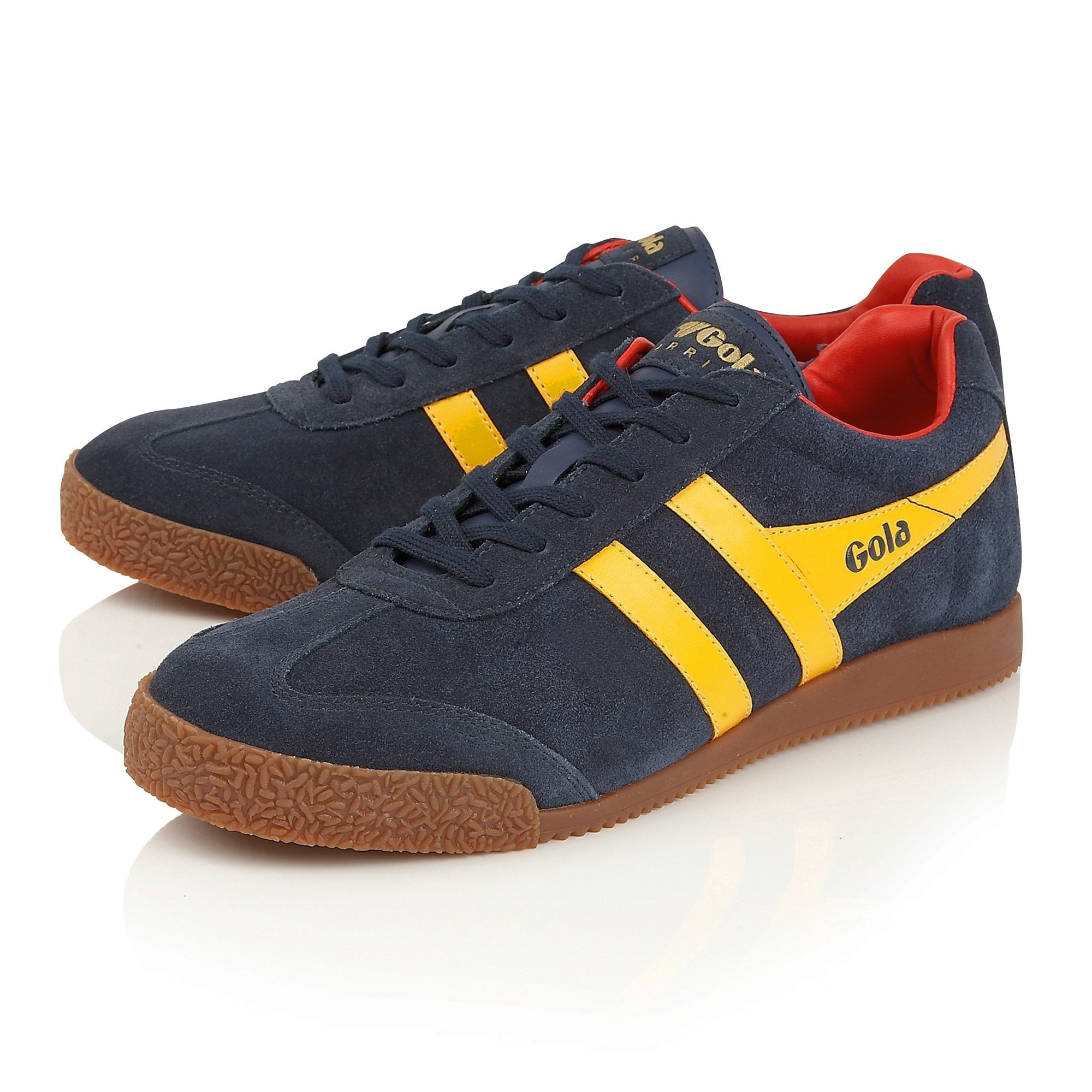 Gola | Classics Men's Harrier Suede Trainers - Navy/Sun/Red