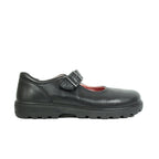 Ricosta Alice | Black Leather | Medium Fit | Girls Riptape Mary Jane School Shoes