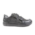 Ricosta Ethan | Black Leather | Medium Width | Boys Rip Tape School Shoes