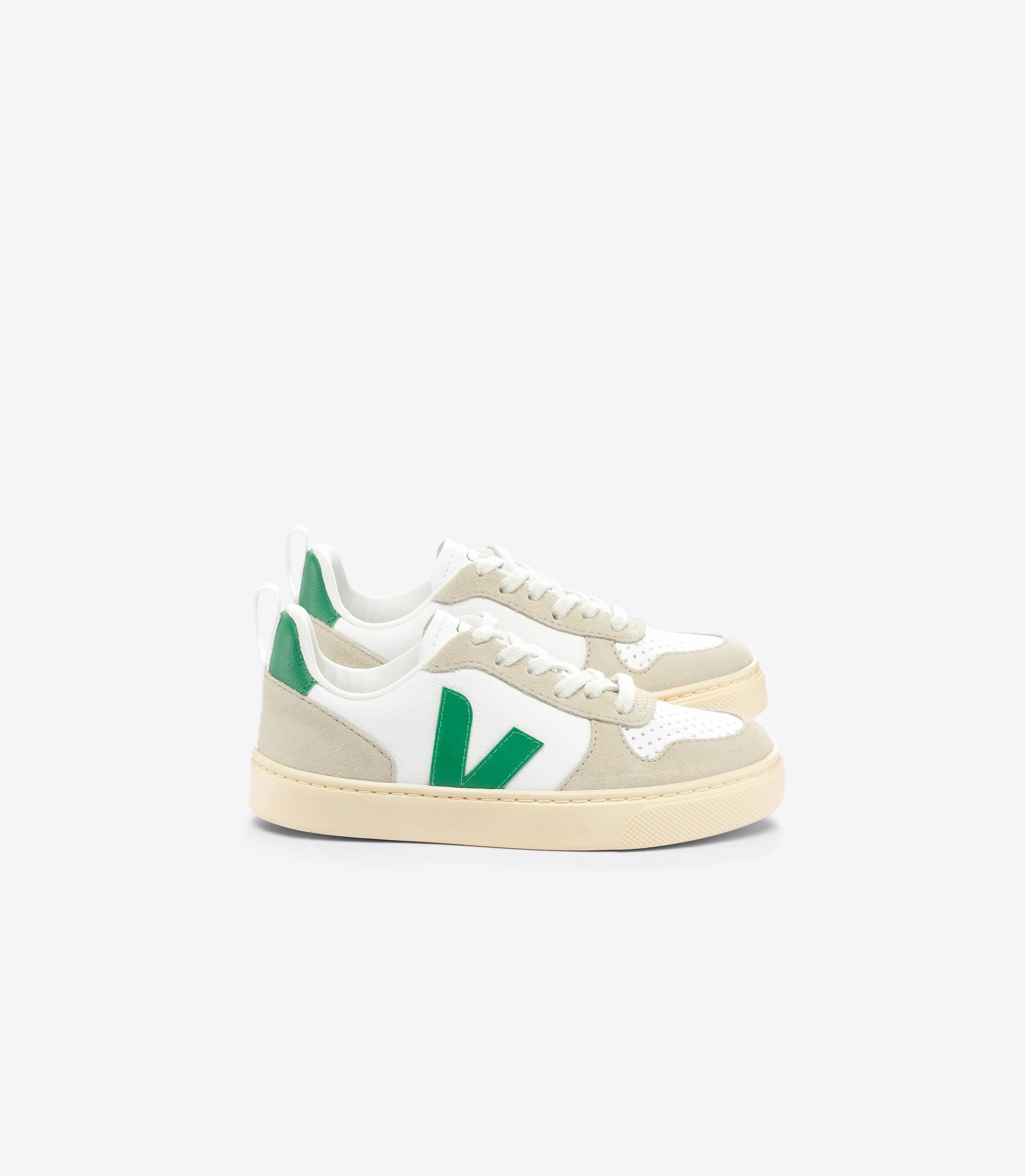 VEJA | V-10 LEATHER SNEAKERS | WHITE ALMOND