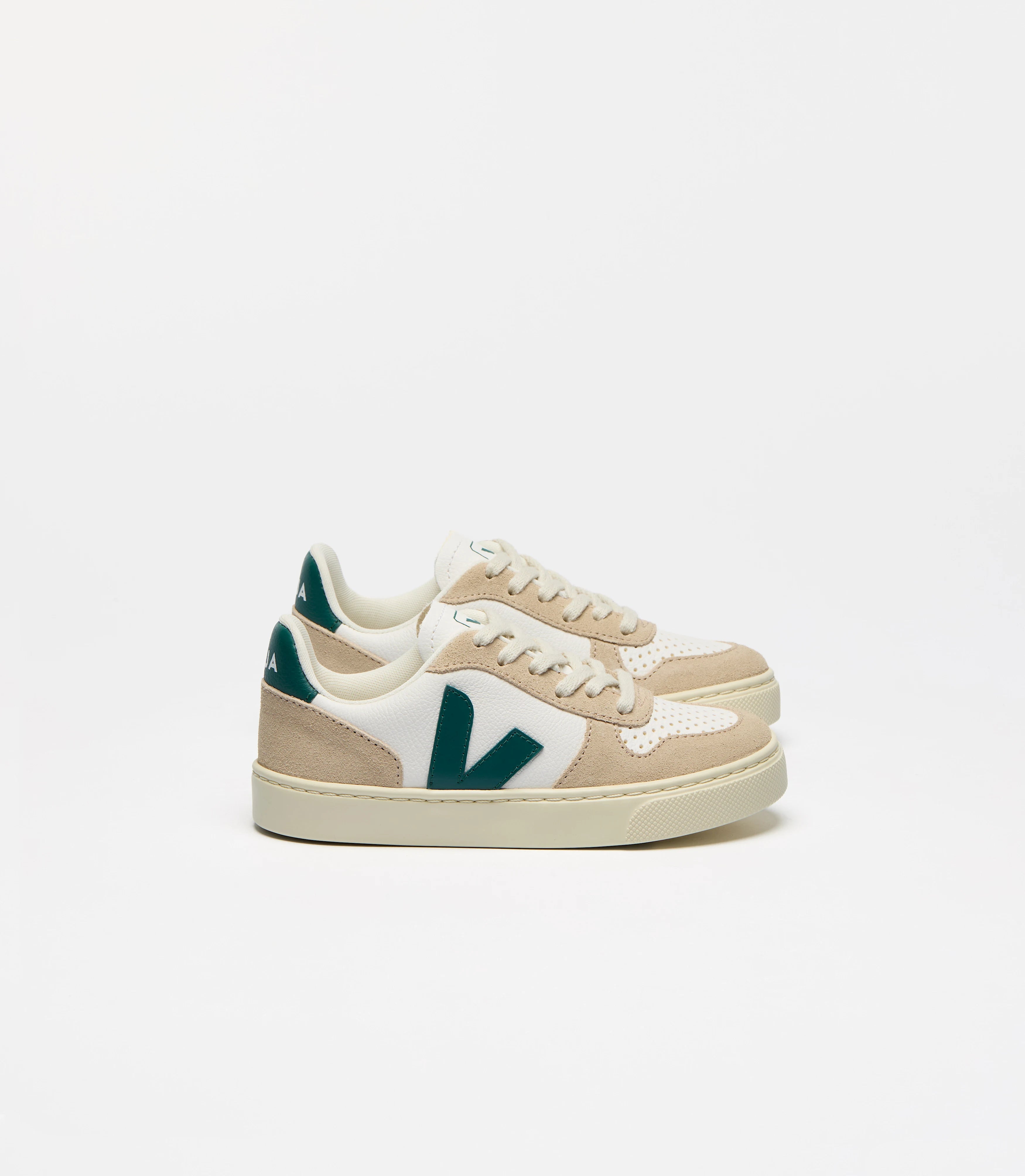 VEJA | V-10 LEATHER SNEAKERS | WHITE ALMOND