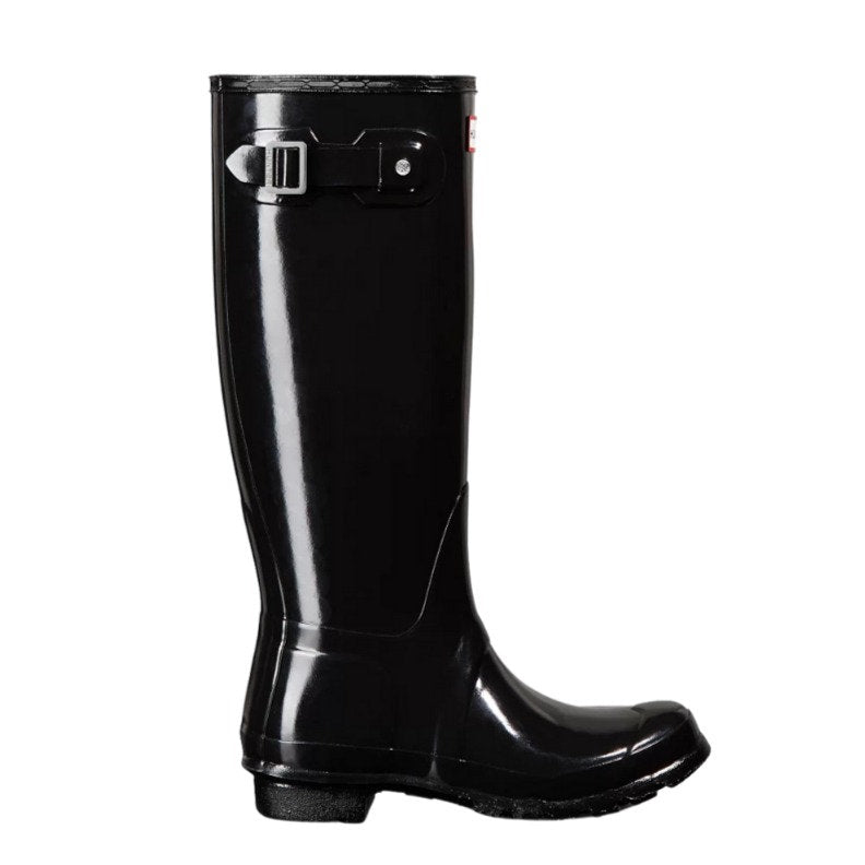 Women's Tall Gloss Black Wellington Boots