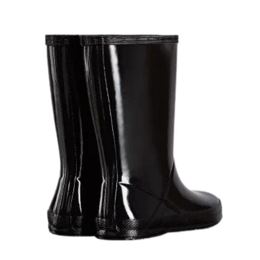 Kids First Gloss Black Wellington Boots