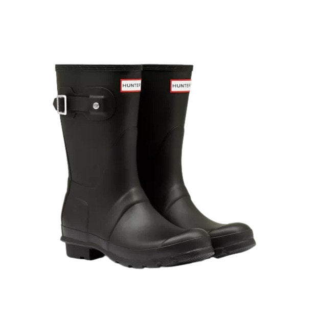 Women's Short Matte Black Wellington Boots