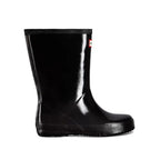 Kids First Gloss Black Wellington Boots