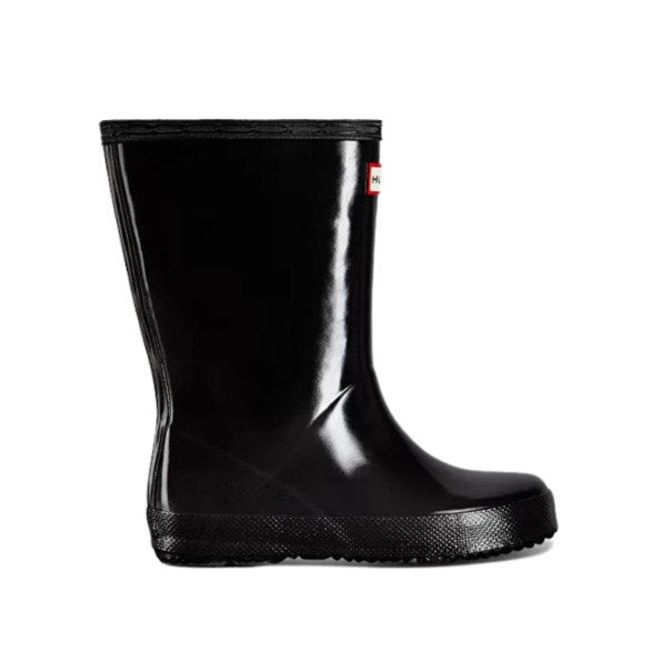 Kids First Gloss Black Wellington Boots