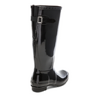 Women's Adjustable Gloss Black Wellingtons