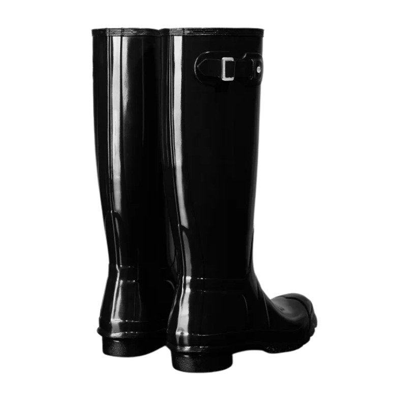 Women's Tall Gloss Black Wellington Boots