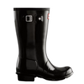 Junior Gloss Black Wellington Boots