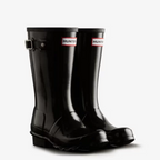 Junior Gloss Black Wellington Boots