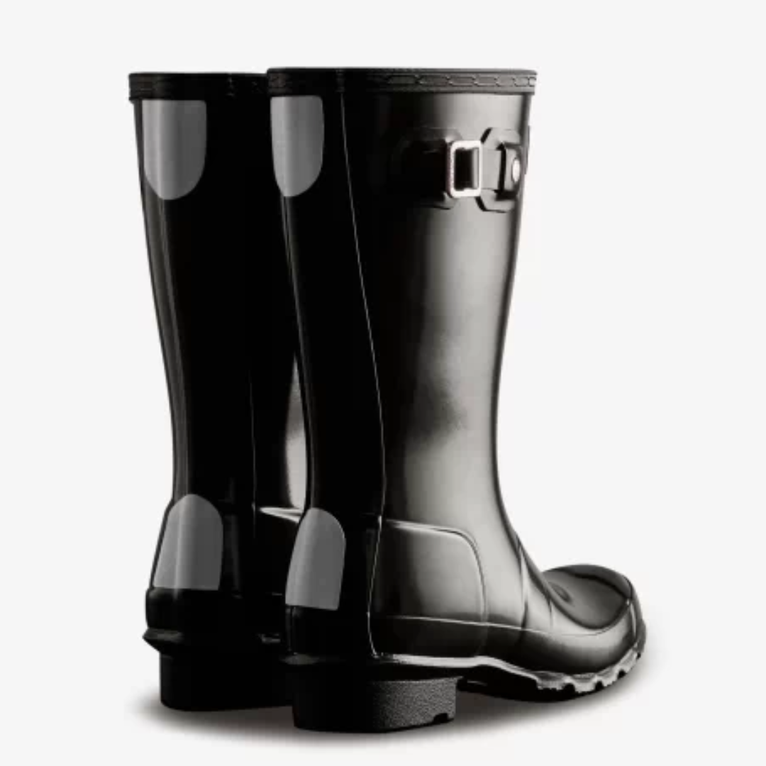 Junior Gloss Black Wellington Boots