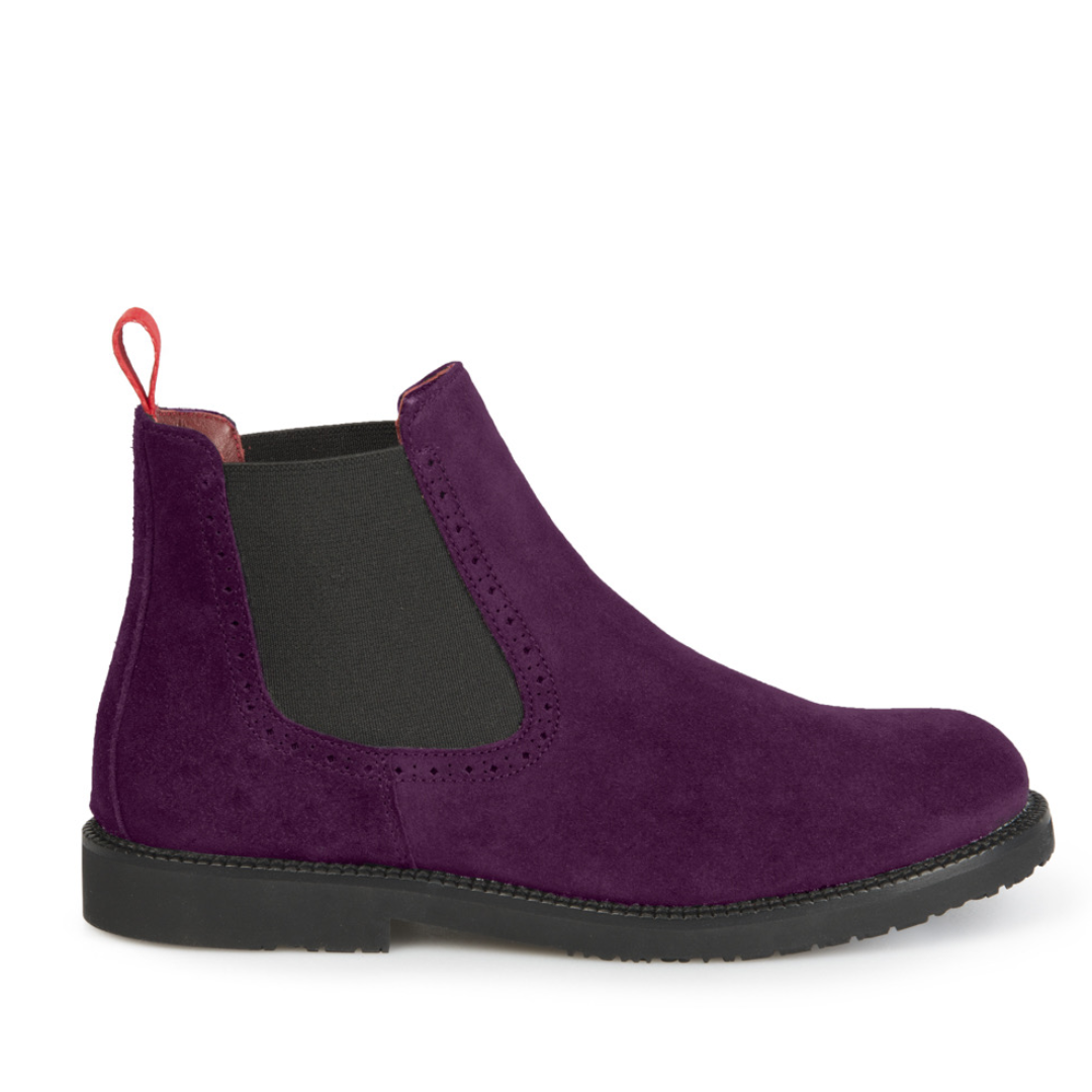 Purple Suede Chelsea Boots